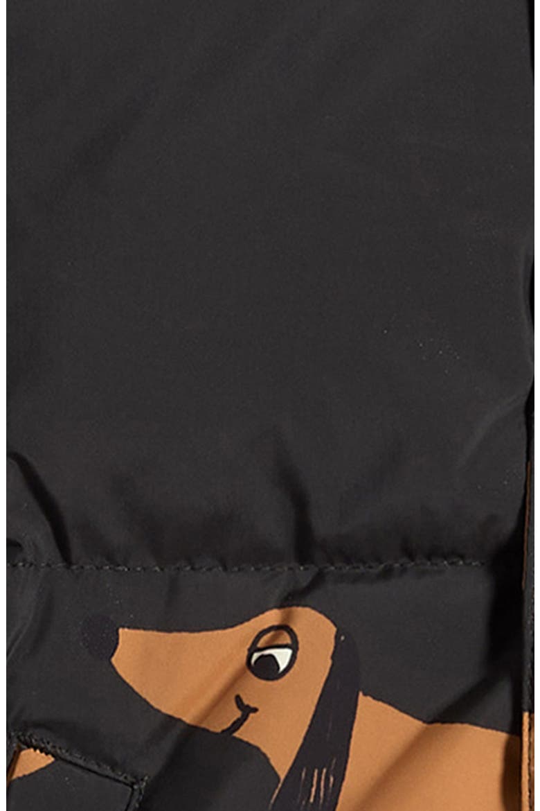 Kids' Dog Print Hood Puffer Jacket, Alternate, color, BLACK