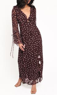 Petal & Pup Delta Polka Dot Plunge Neck Maxi Dress