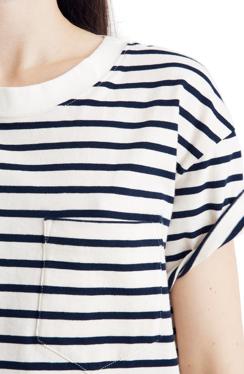 Madewell Baker Stripe Easy Crop Tee, Alternate, color, 
