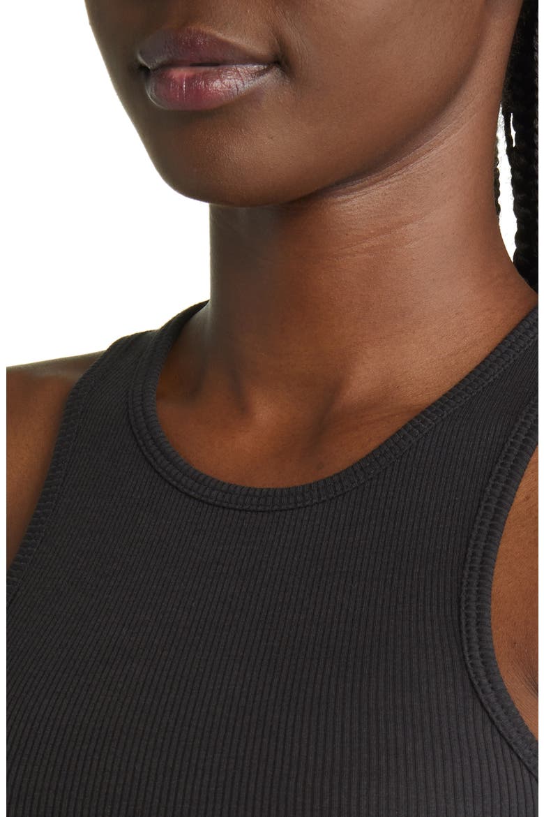 The Essential Rib Organic Pima Cotton Blend Tank, Alternate, color, BLACK