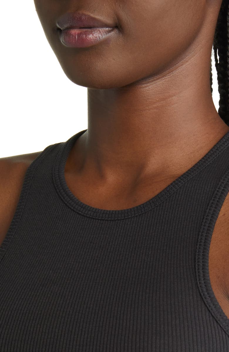 rag & bone The Essential Rib Organic Pima Cotton Blend Tank, Alternate, color, Black