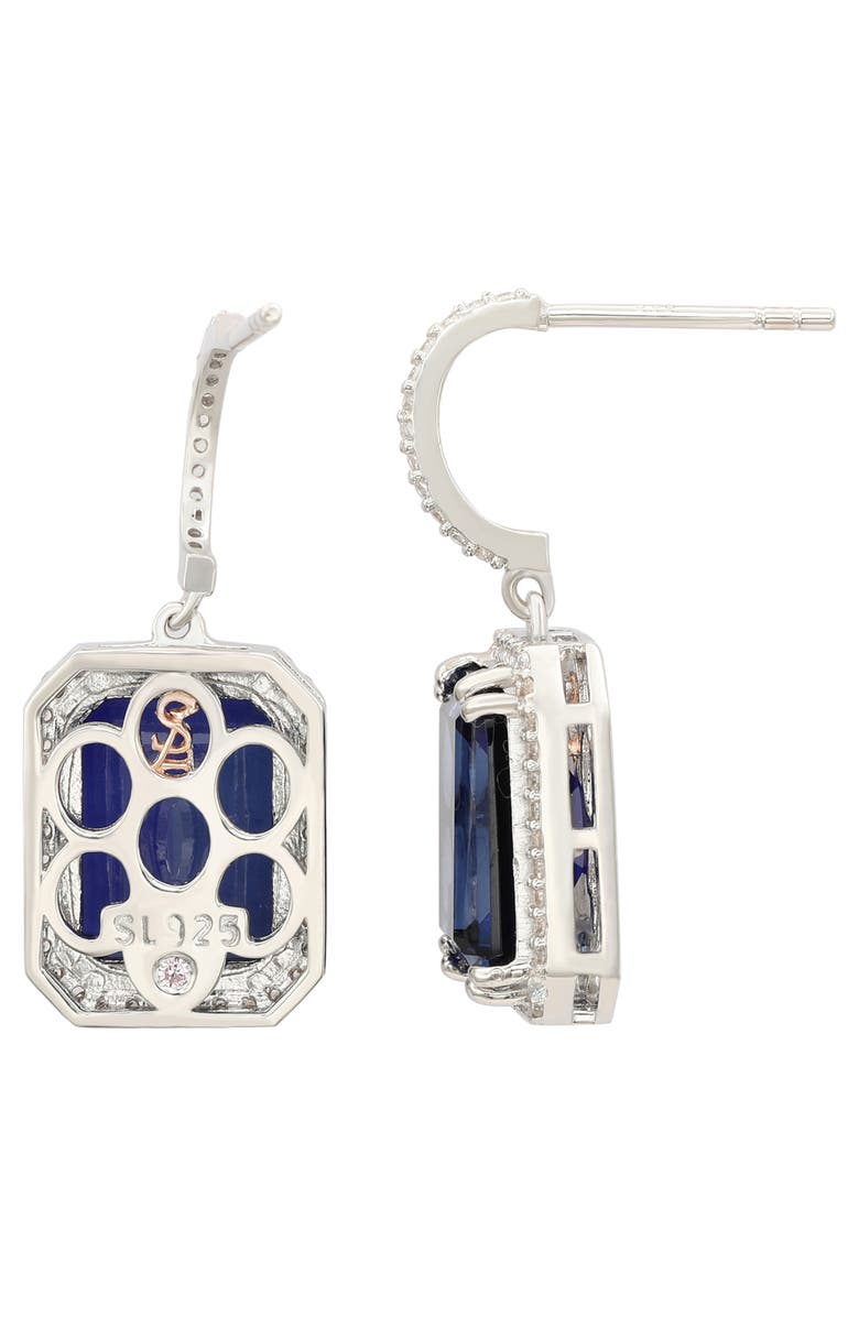 SUZY LEVIAN Cubic Zirconia Halo Drop Earrings, Alternate, color, Blue