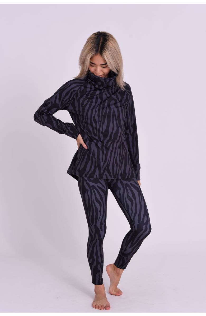 OOSC High Neck Baselayer Top - Black Tiger Women's, Alternate, color, Multi-Colour