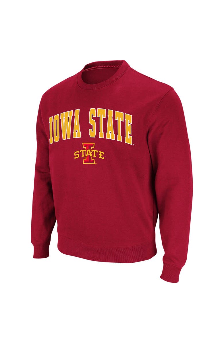 COLOSSEUM Men's Colosseum Cardinal Iowa State Cyclones Arch & Logo Crew Neck Sweatshirt, Main, color, Cardinal