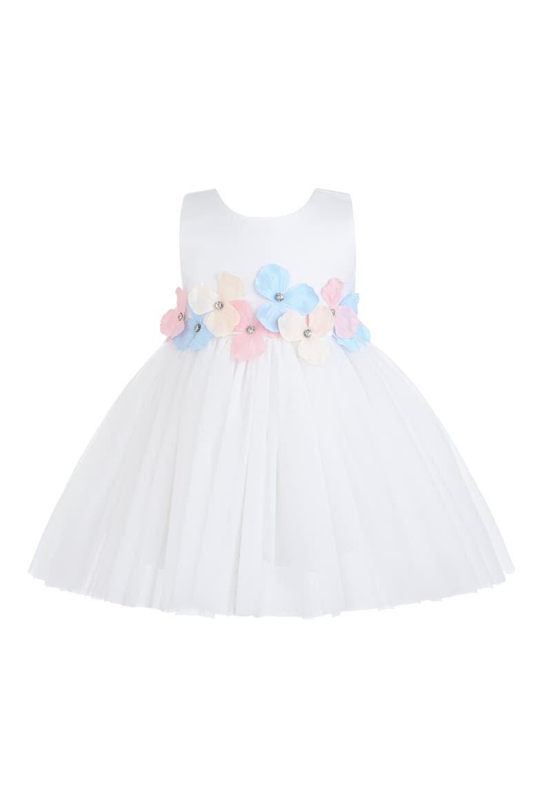 Elarisse Floral Waist Dress, Main, color, White