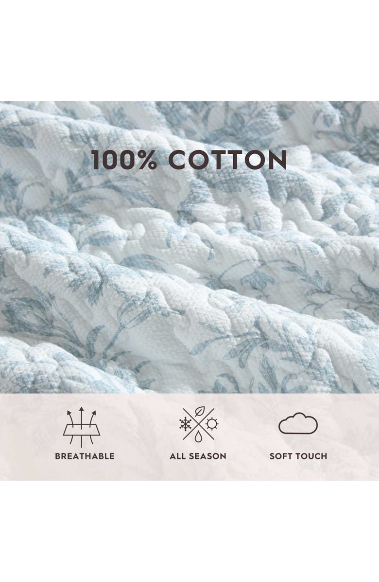 Laura Ashley Amberly 3-Piece King Quilt & Sham Set, Alternate, color, Lt-Pastel Blue