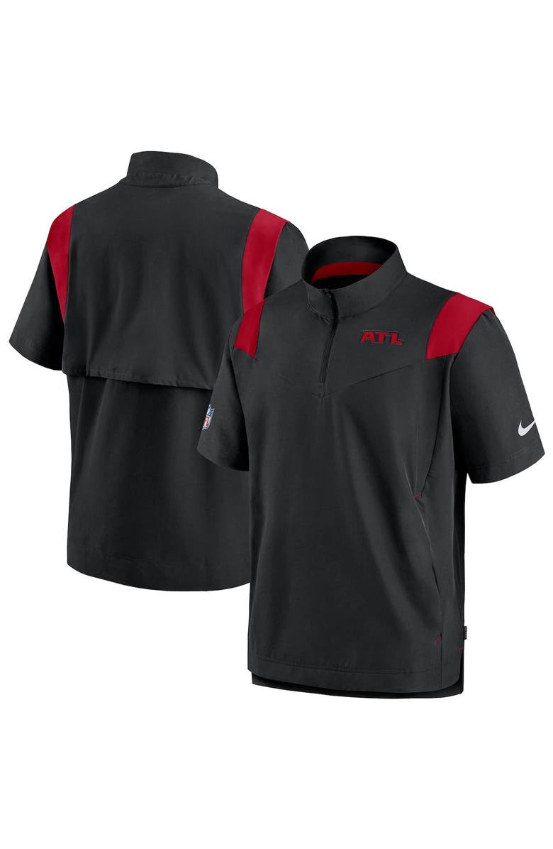 Nike Men's Nike Black Atlanta Falcons Sideline Coaches Short Sleeve Quarter-Zip Jacket, Main, color, 