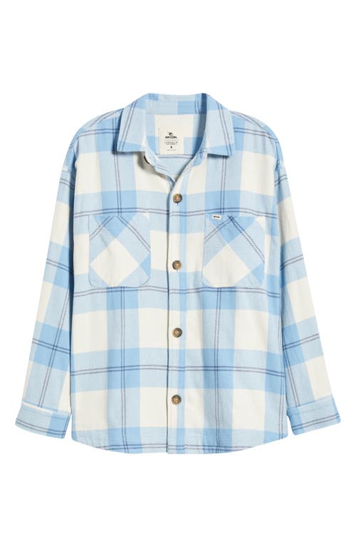 Rip Curl La Isla Plaid Flannel Button-up Shirt In Blue