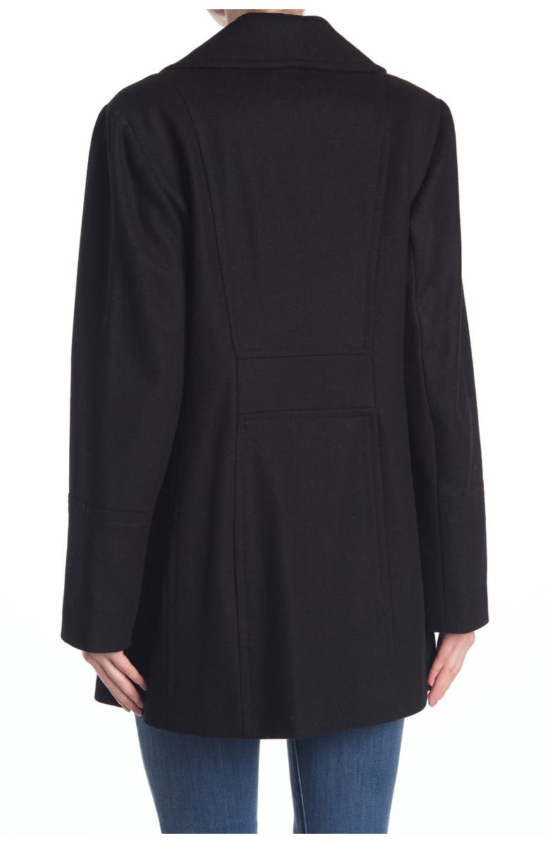 Anne Klein Notch Collar Wool Blend Peacoat, Alternate, color,