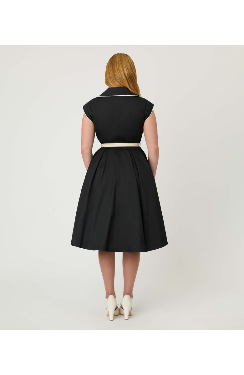 Unique Vintage Shirt Swing Dress, Alternate, color, Black & White Trim