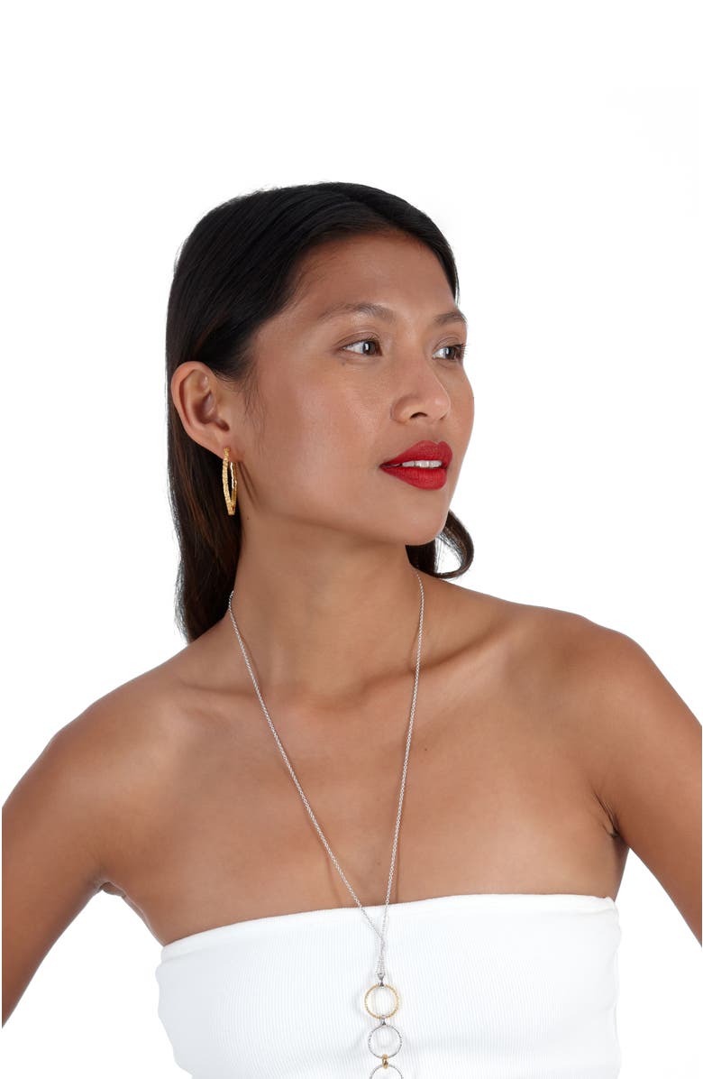 Lucy Quartermaine Hula Large Hoop Earring, Alternate, color, Sterling Silver