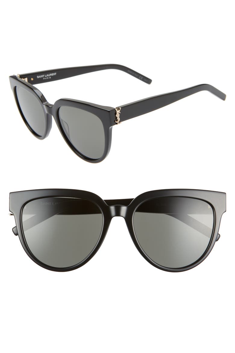 54mm Cat Eye Sunglasses, Main, color, BLACK/ GREY