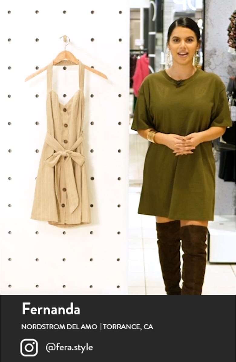 Suntan Stripe Linen & Cotton Dress, sales video thumbnail