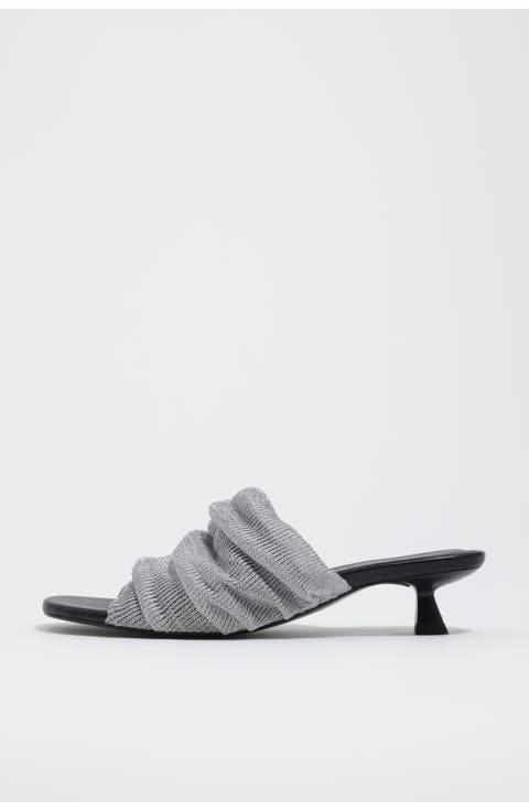 Mesh Low-Heel Sandals