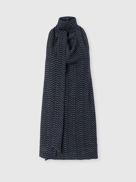 Sleeveless Mini Dress With Scarf Collar