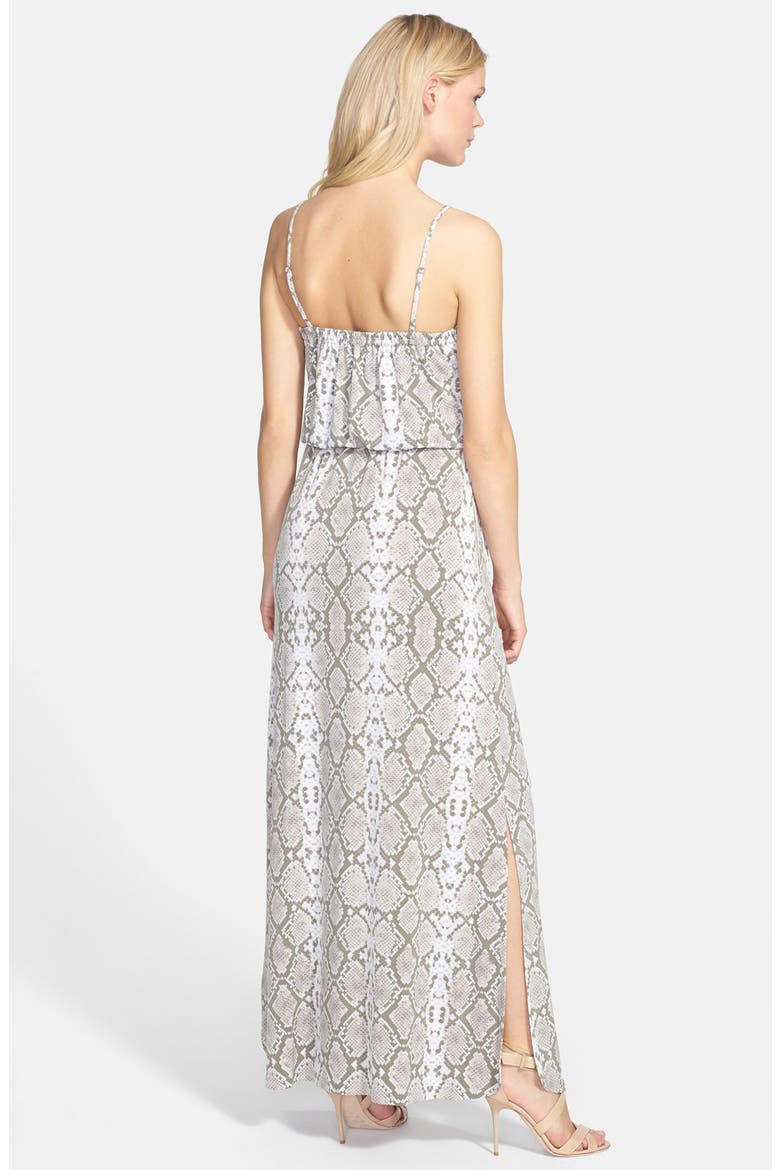 Snake Print Satin Maxi Dress, Alternate, color, NATURAL