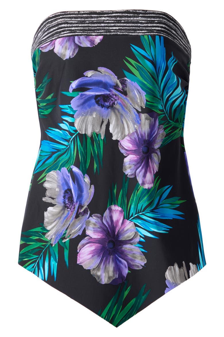 Flora Aura Hankini Swimsuit Top, Alternate, color, BLACK MULTI