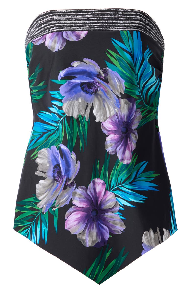 Miraclesuit<sup>®</sup> Flora Aura Hankini One-Piece Swimsuit, Alternate, color, Black Multi