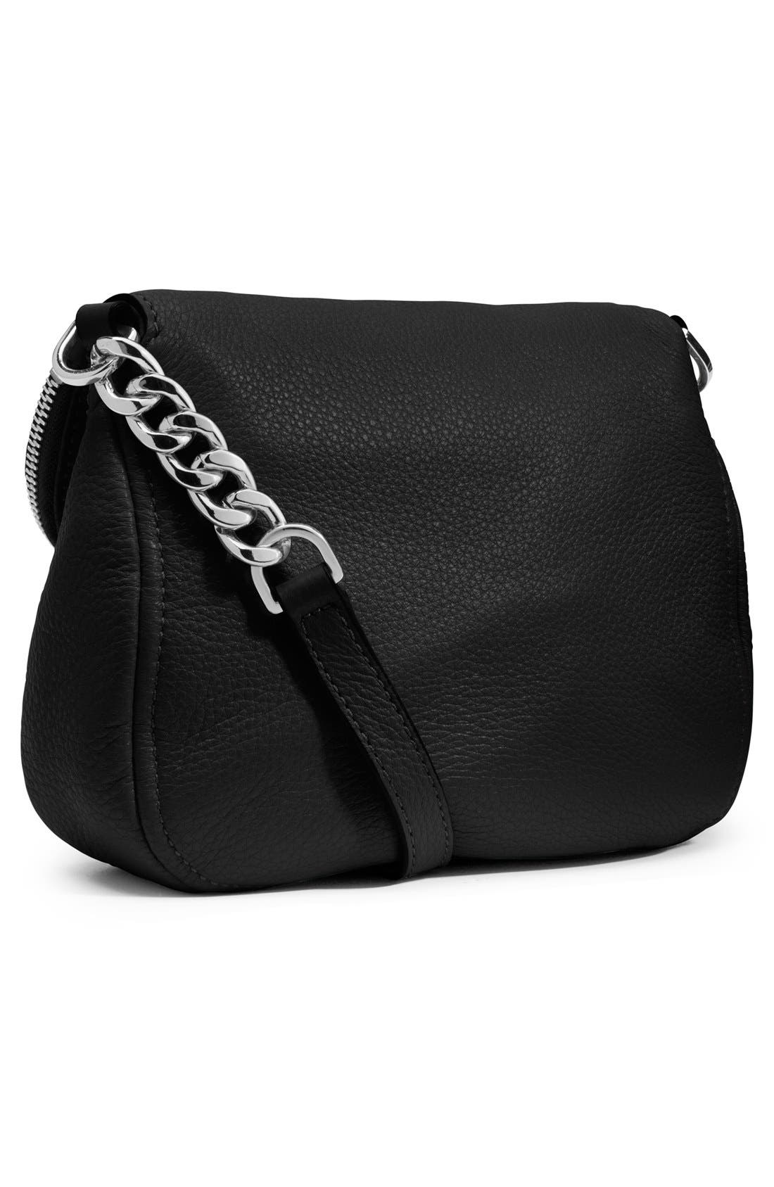 'Bedford' Leather Crossbody Bag, Alternate, color, BLACK