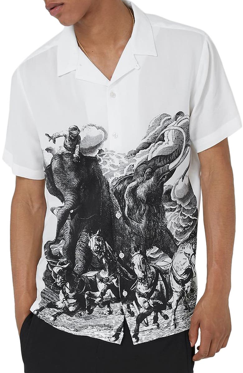 Topman Horse Print Shirt, Main, color, 