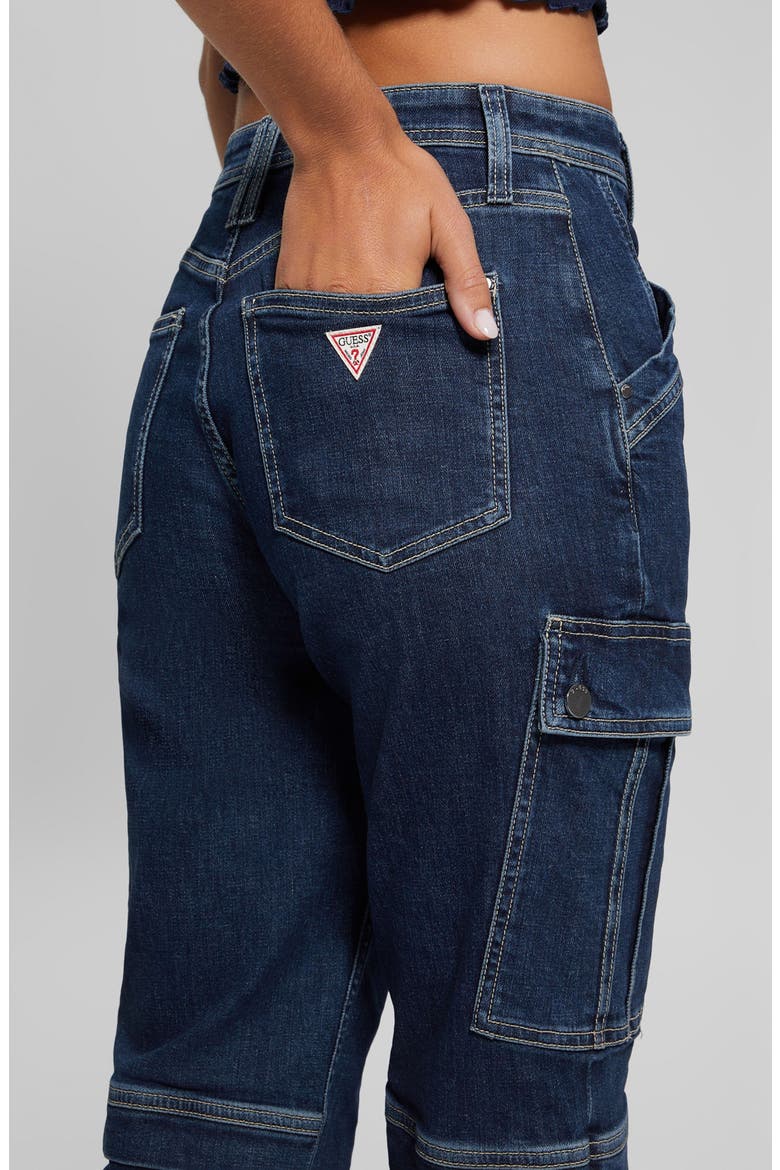 '80s High Waist Crop Cargo Jeans, Alternate, color, MINIMALE