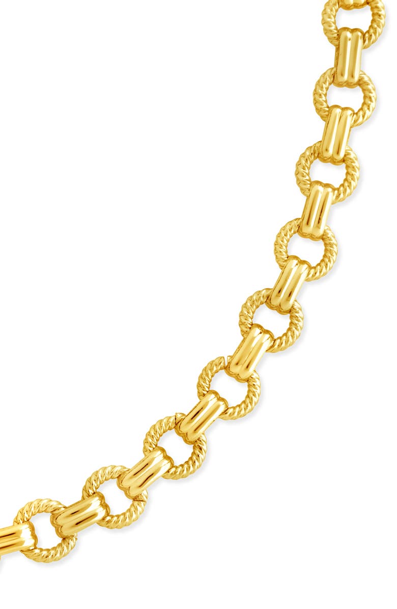 Sterling Forever Parker Textured Chain Bracelet, Alternate, color,