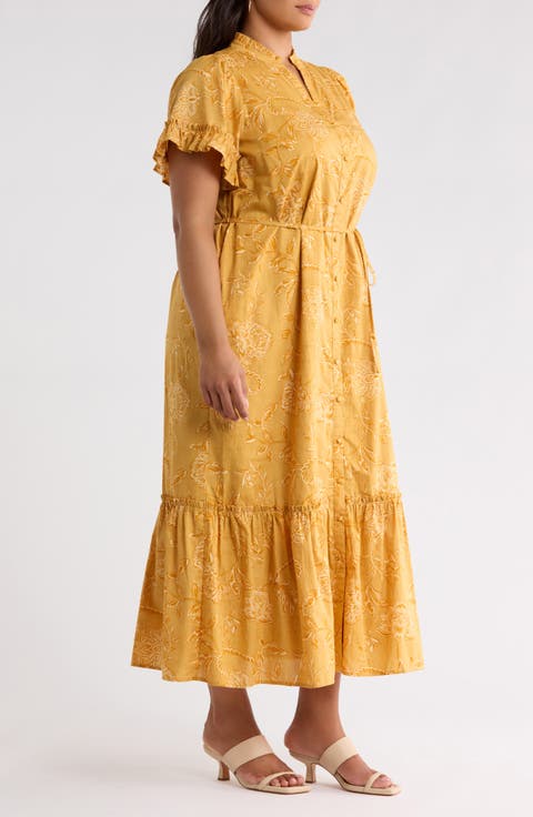 Alna Cotton Button Up Midi Dress