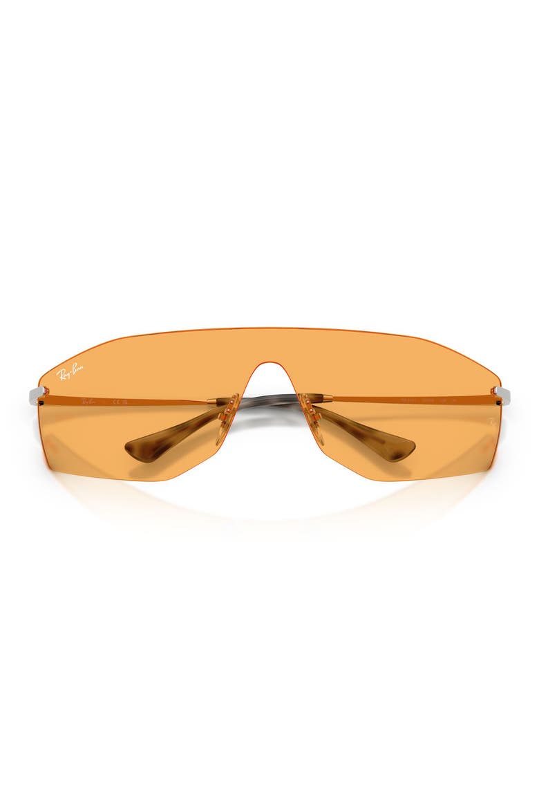 Alix Bio-Based 141mm Rimless Shield Sunglasses, Alternate, color, SILVER / YELLOW