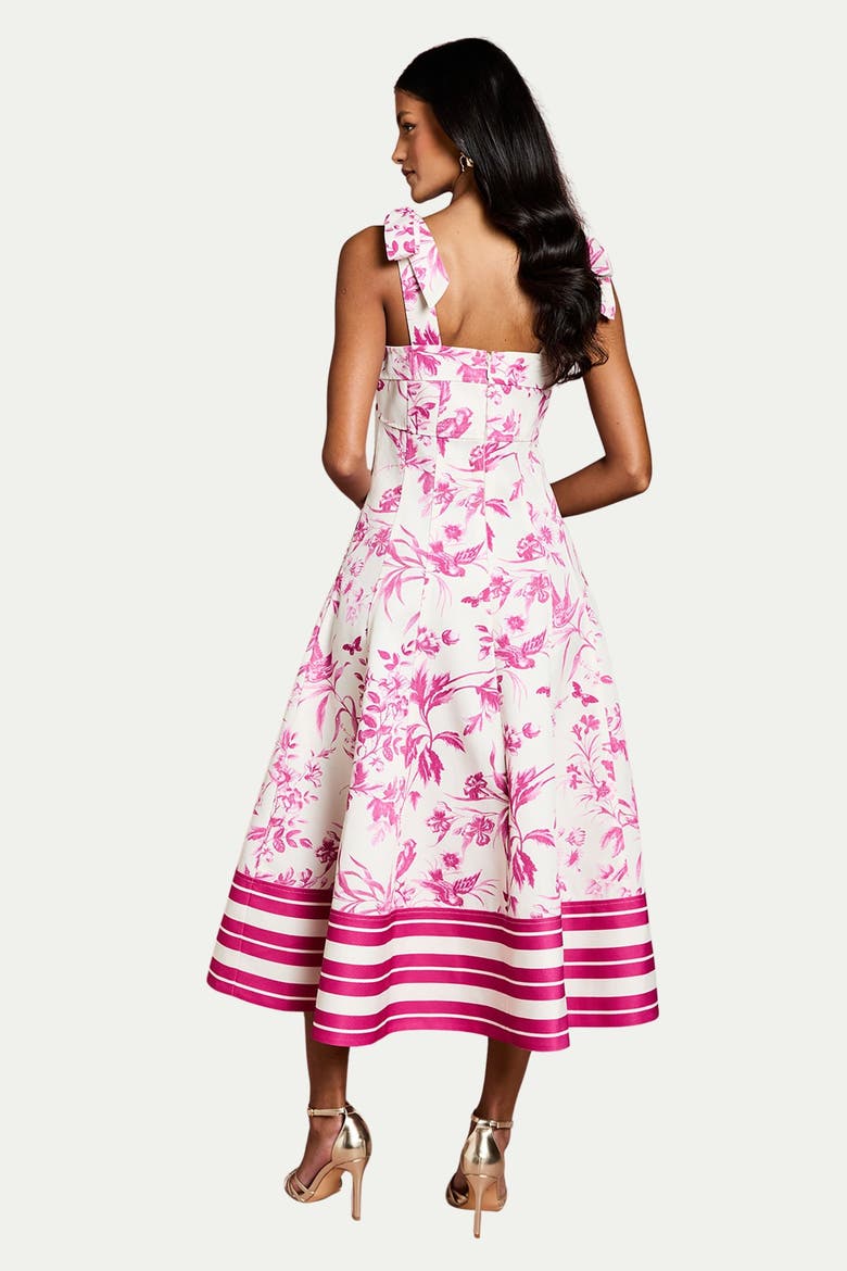 Panelled Fit And Flare Midi Dress, Alternate, color, Ivory