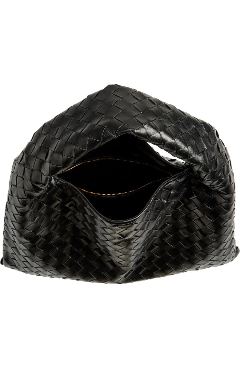 Bottega Veneta Small Hop Hobo Bag, Alternate, color, 1019 Black-M Brass