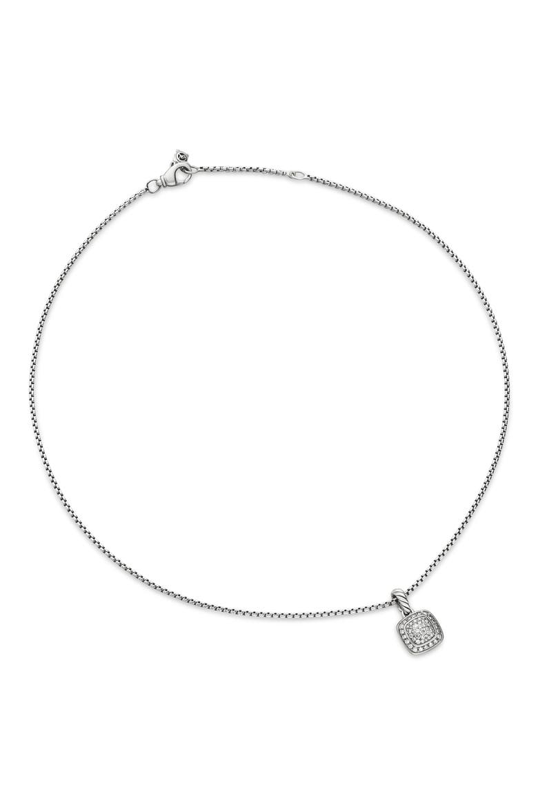 Petite Albion® Pendant Necklace with Pavé Diamonds, Alternate, color, SILVER/ DIAMOND