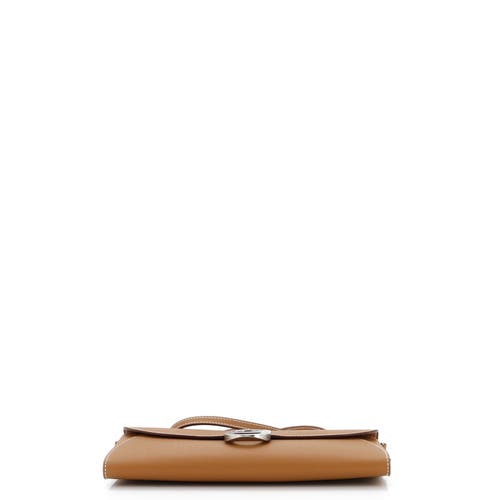 Pre-owned Hermes Hermes Chaine D'ancre To Go Wallet Epsom In Brown