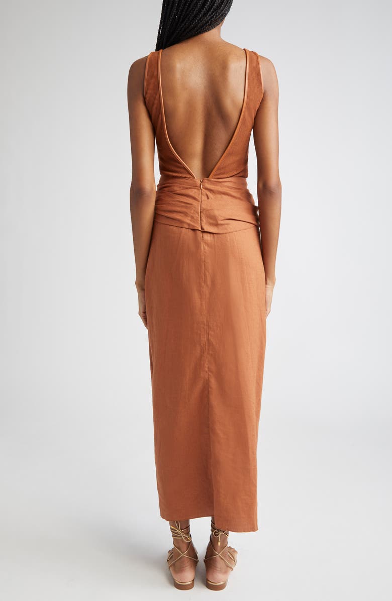 Johanna Ortiz Encanto Pacifico Mixed Media Dress, Alternate, color, Camel