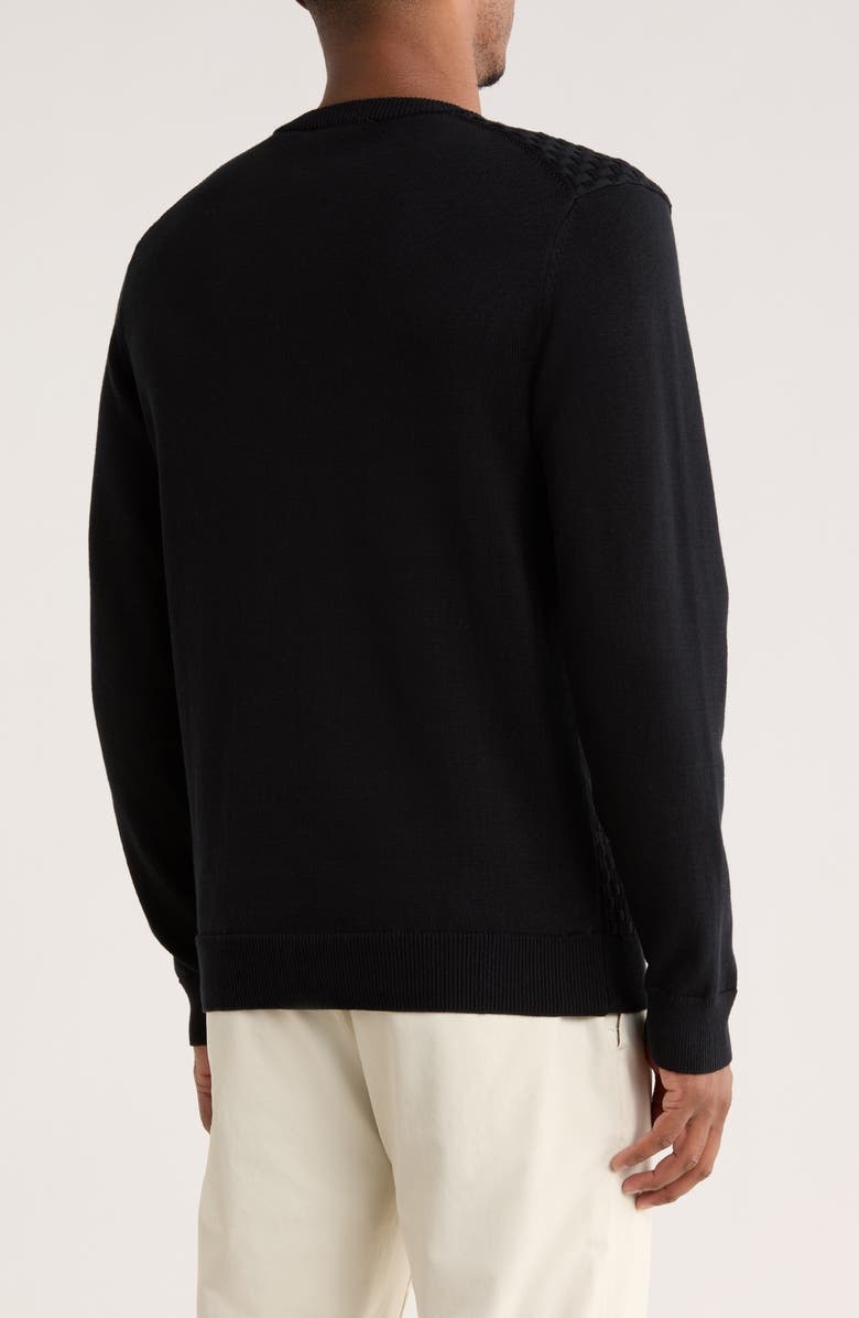 Robert Barakett Ovalon Crewneck Cotton Sweater, Alternate, color, Black