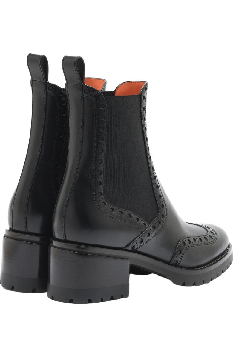 Santoni Leather Chelsea brogue boot, Alternate, color,