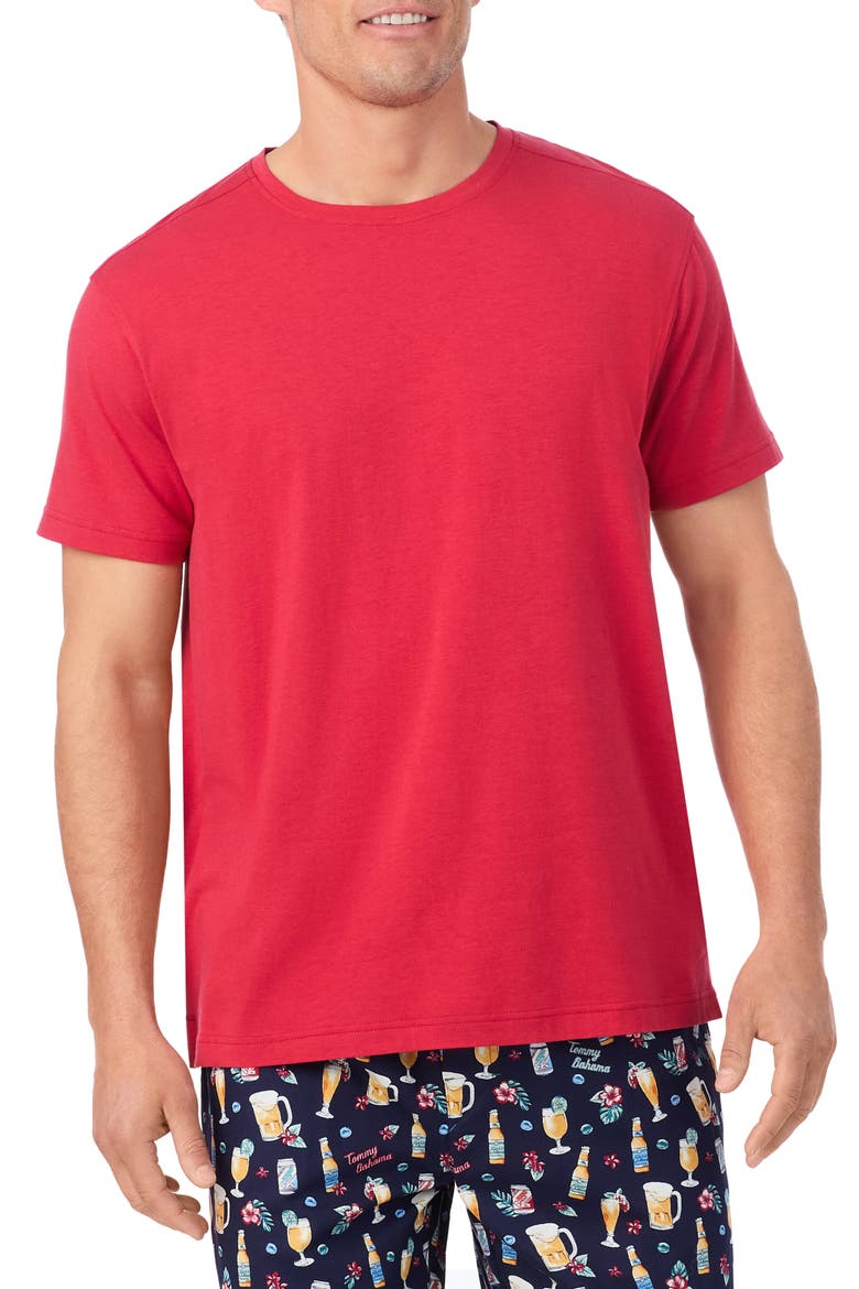Solid Cotton & Modal Crewneck T-Shirt, Main, color, RED