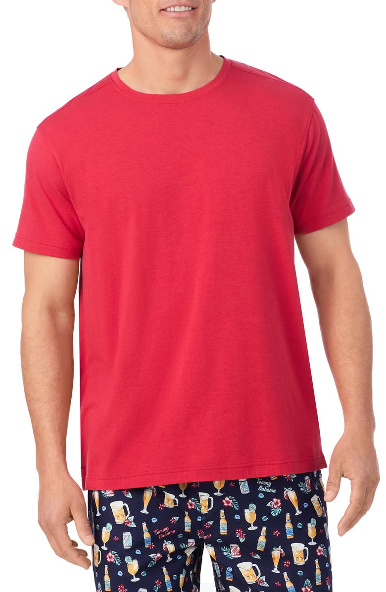 Tommy Bahama Solid Cotton & Modal Crewneck T-Shirt, Main, color, Red