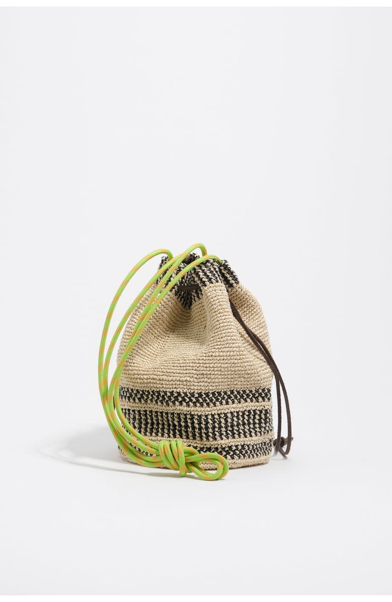 Bimba y Lola Medium Raffia Bucket Bag, Alternate, color, Natural