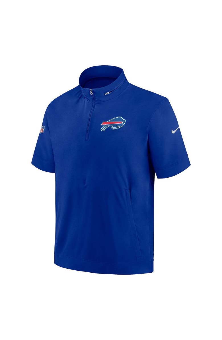Nike Men's Nike  Royal Buffalo Bills Sideline Coach Short Sleeve Hoodie Quarter-Zip Jacket, Alternate, color, Royal