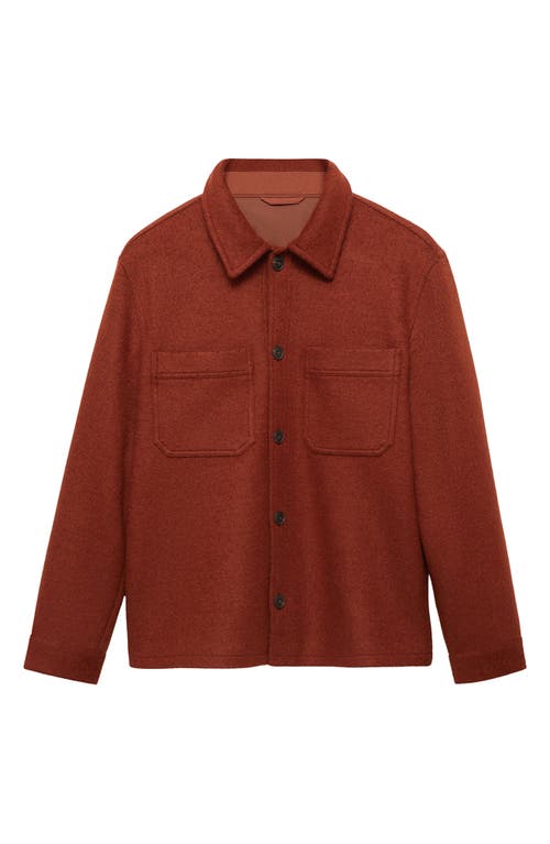 Mango Overshirt In Burnt Orange
