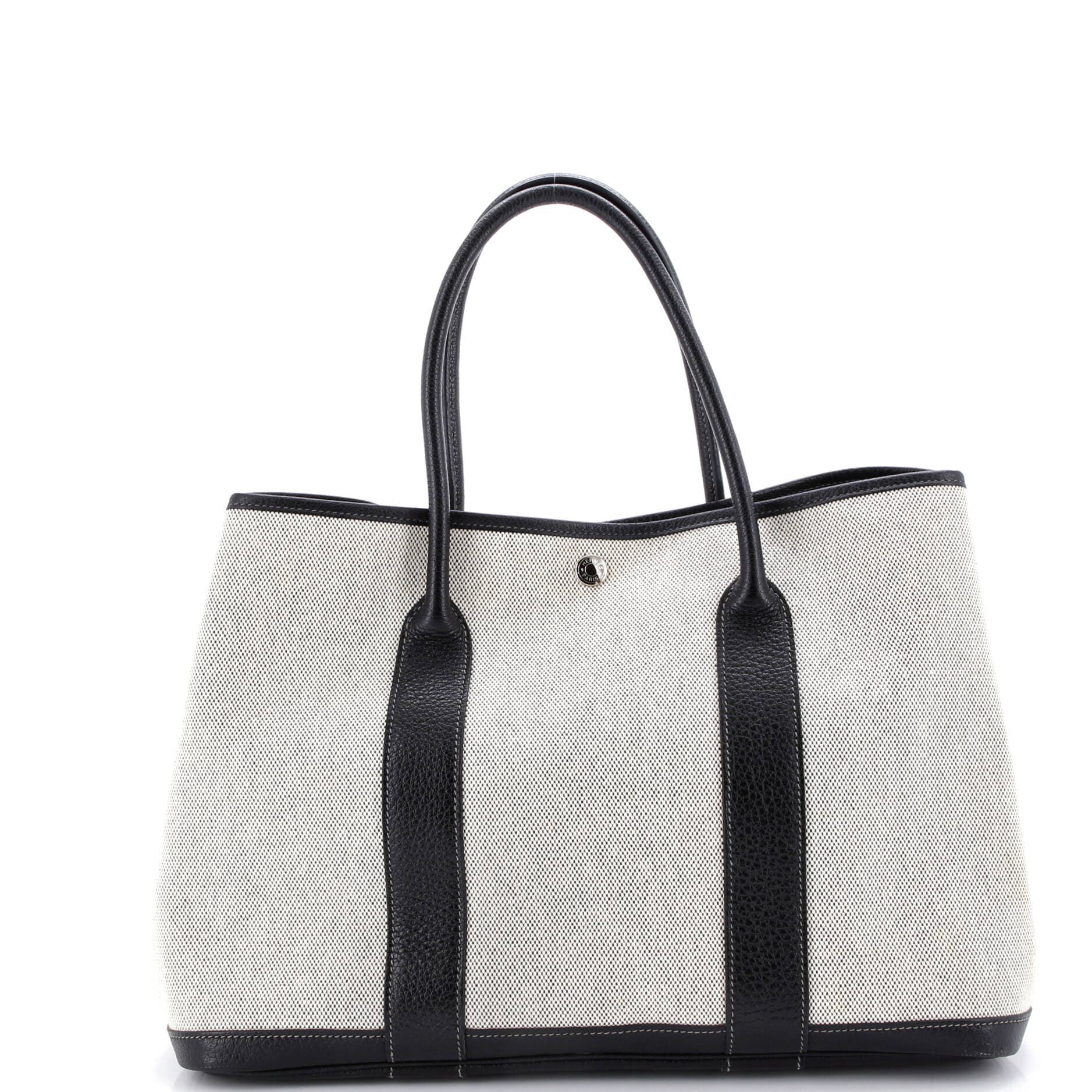 Pre-Owned Hermes Garden Party Tote Toile and Leather 36, Main, color, 