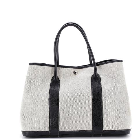 Garden Party Tote Toile and Leather 36