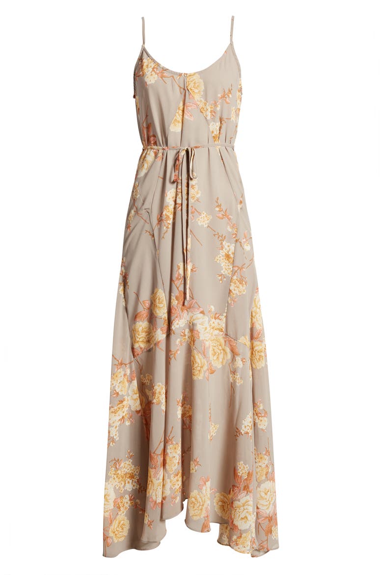 Feeling Freesia Floral Dress, Alternate, color, GREY FLORAL PRINT