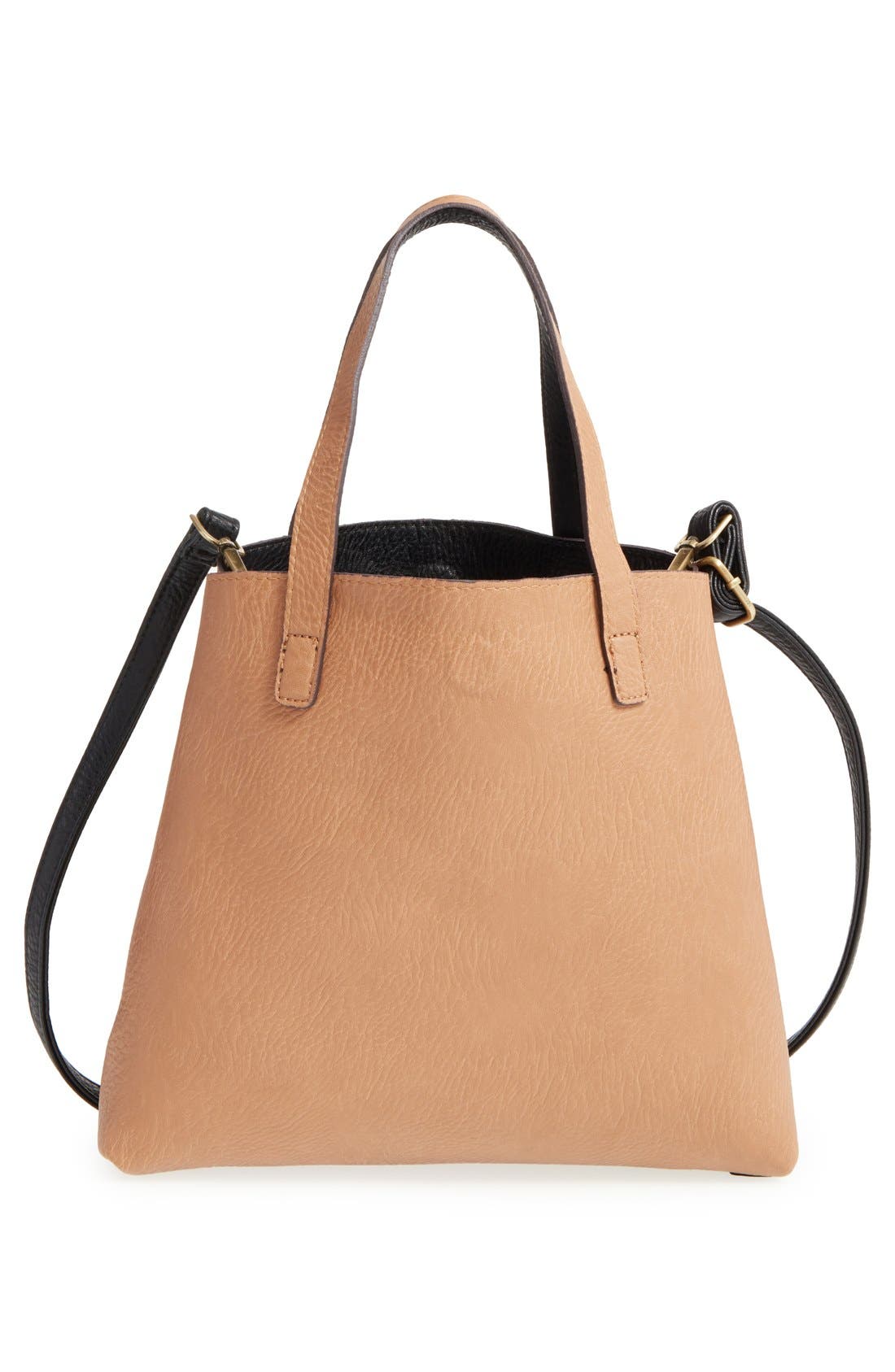 Street Level Reversible Faux Leather Tote, Alternate, color, 