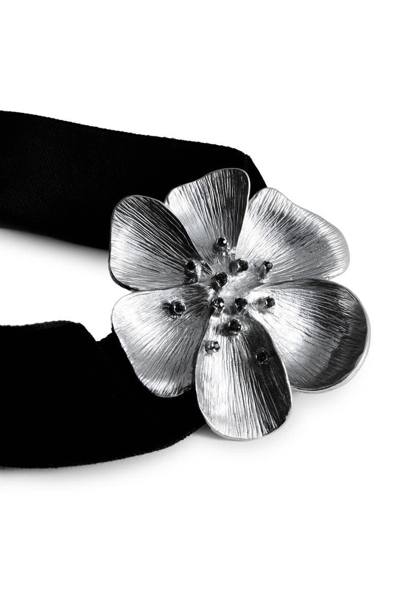 MANGO Crystal Flower Choker Necklace, Alternate, color,