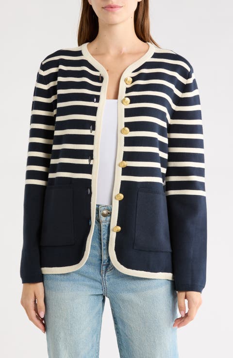 Dee Stripe Long Cardigan