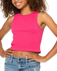 Malibu Sugar Ribbed crop sports tank top - Big Kid