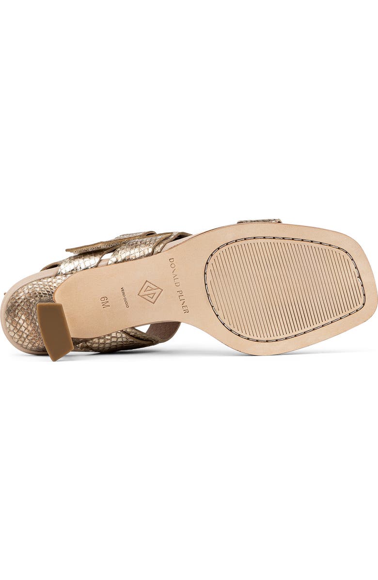 Donald Pliner Fisherman Kitten Heel Sandal, Alternate, color, Platino Embossed