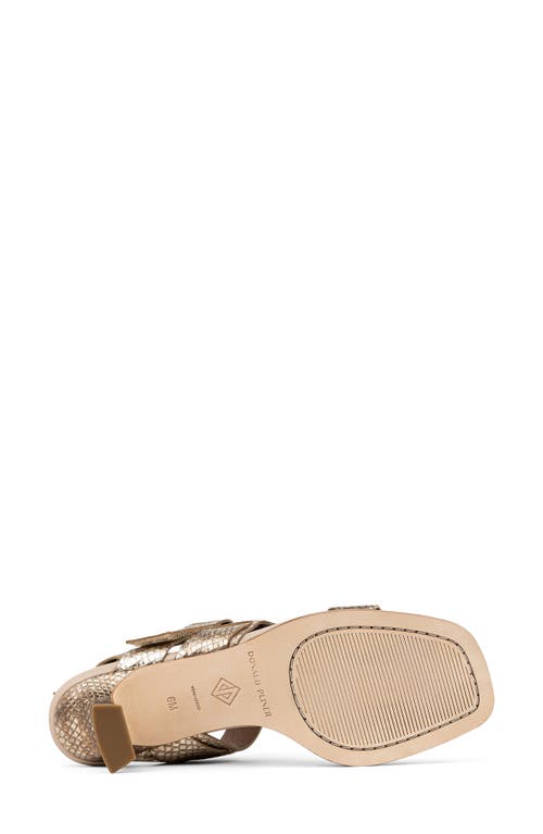 Donald Pliner Fisherman Kitten Heel Sandal In Platino Embossed