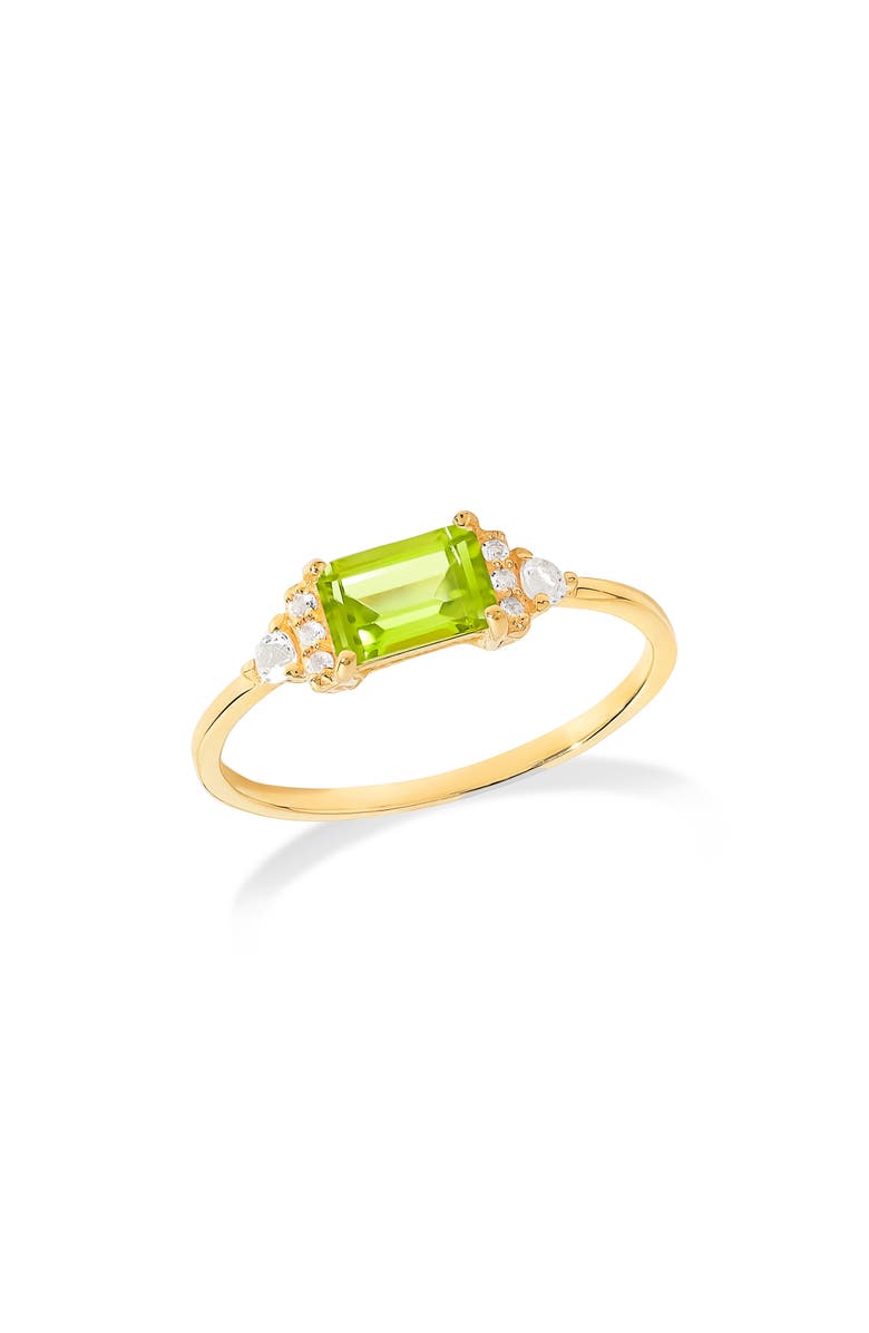 YS GEMS Baguette & Round Mix Gemstone Ring, Main, color, Green